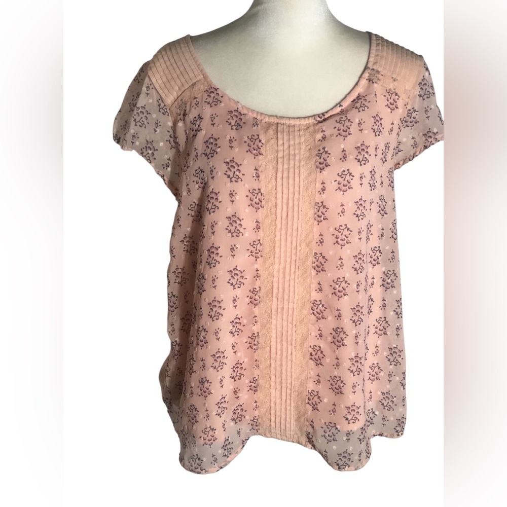 LC Lauren Conrad short sleeve summer top Sz Large